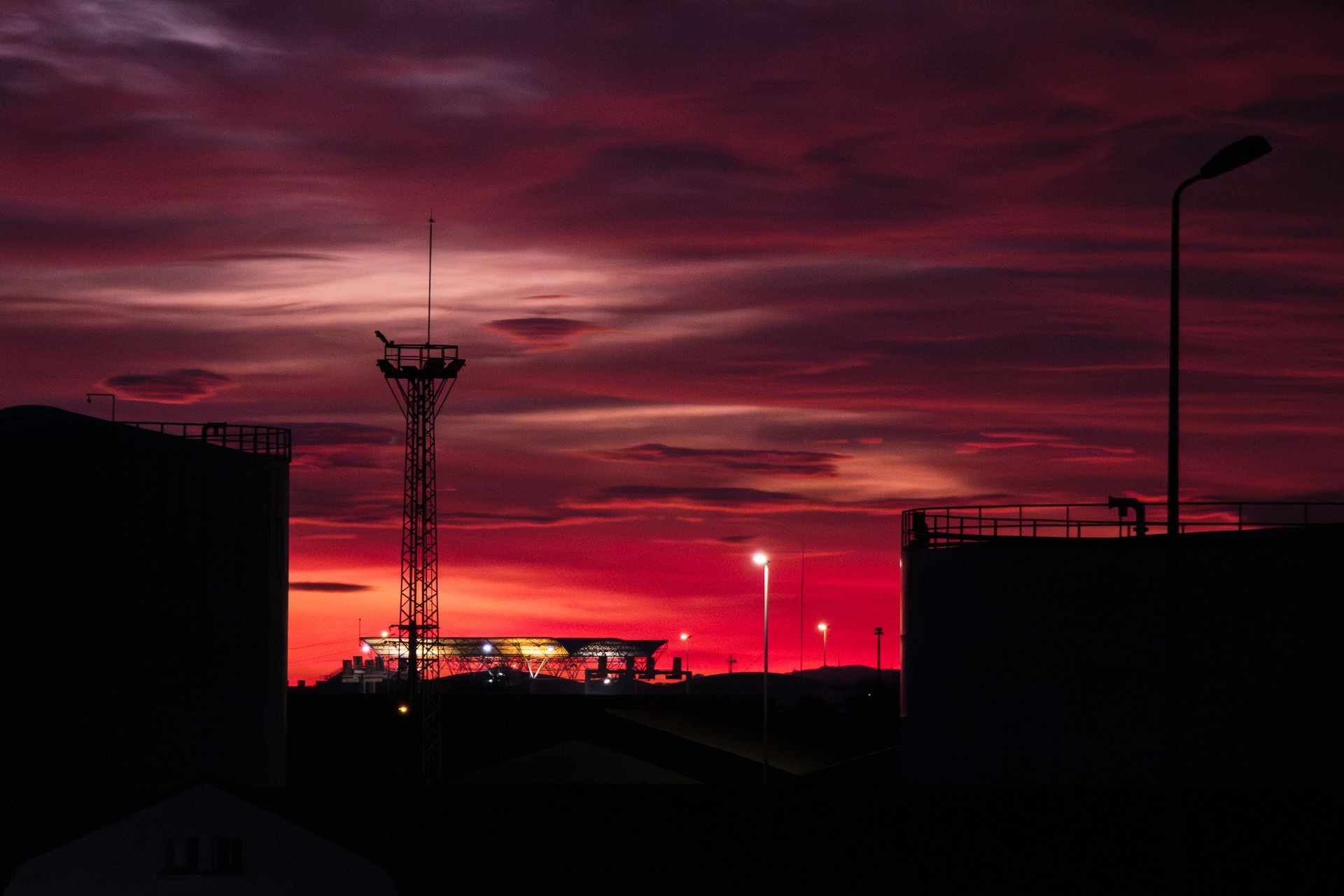 Sunset over the city